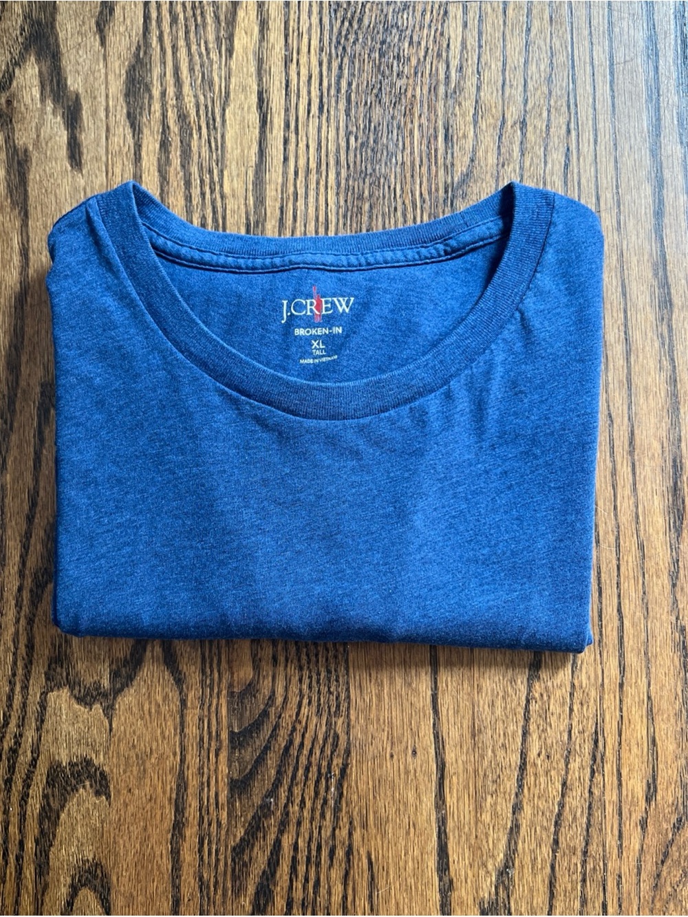 J. Crew Oarsman T-Shirt XL Tall Blue Broken-In Crew Neck 100% Cotton Casual